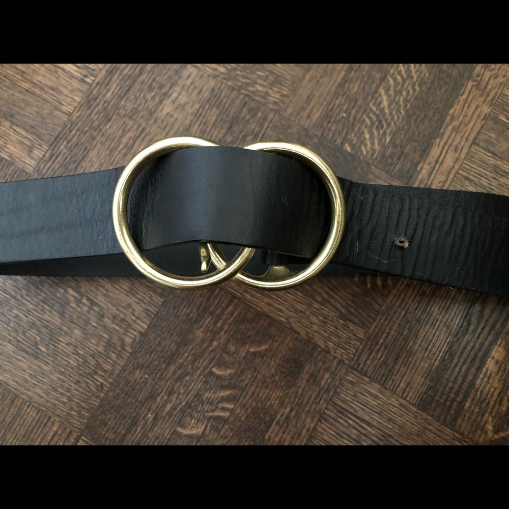 Free people black leather belt size M/L